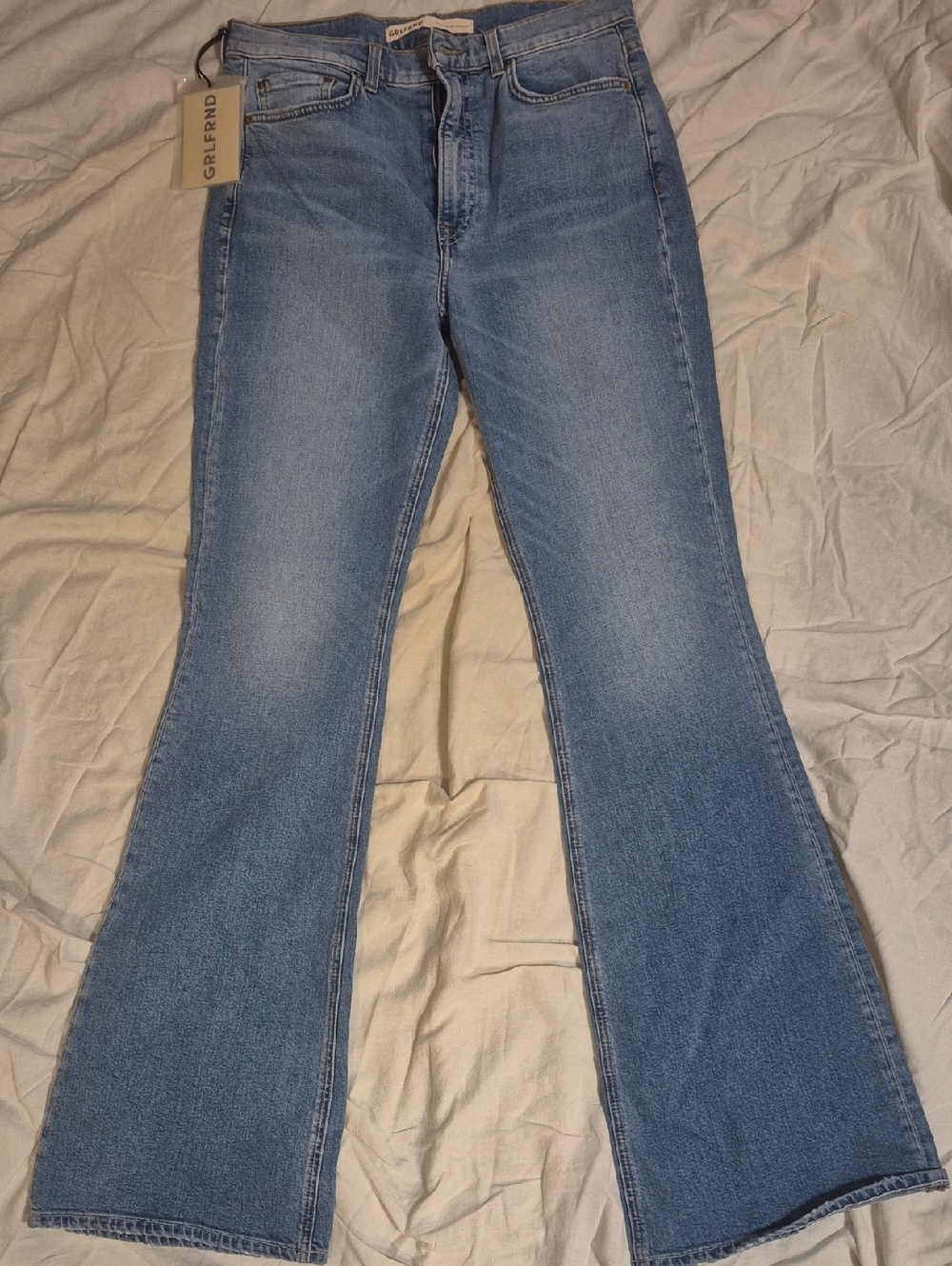 GRLFRND Light Blue Flared Jeans